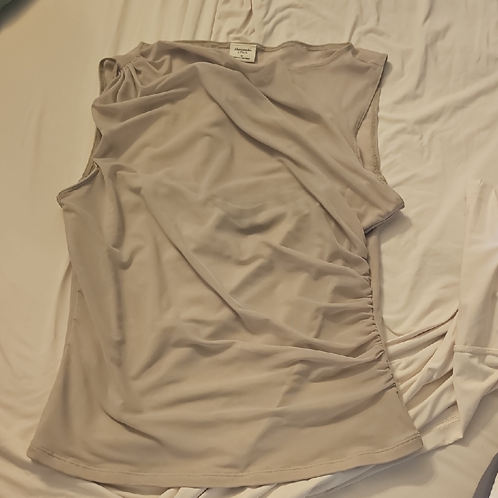 Elegant Beige Sleeveless Top